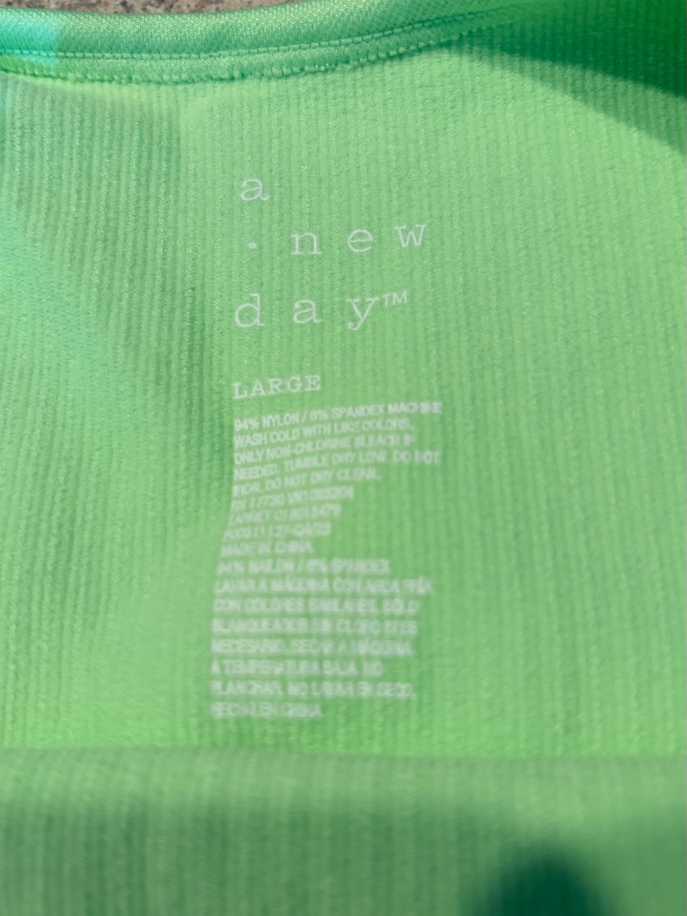 a new day Green Ribbed Tank Top
